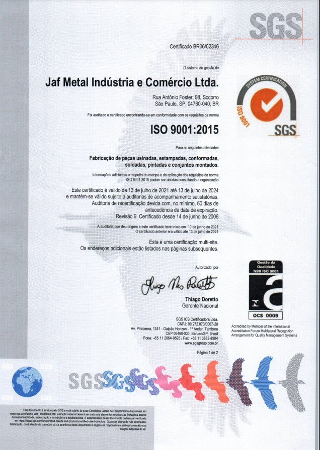 Certificado ISO 9001:2015